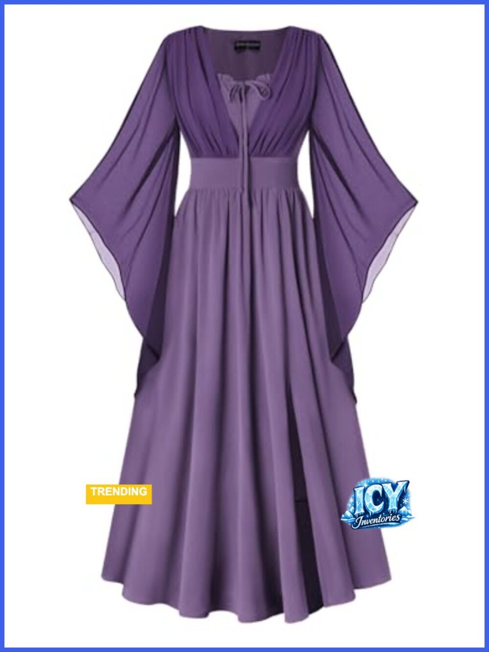 Renaissance Maxi Dress 3/4 Sleeve Side Pockets Ruched Bodice